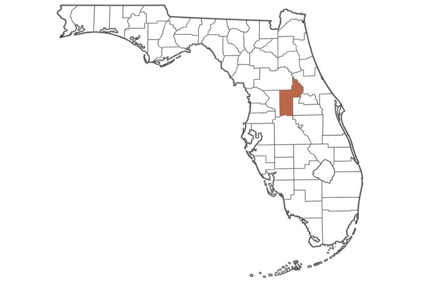 Lake County Florida jobs map highlighting Lake County