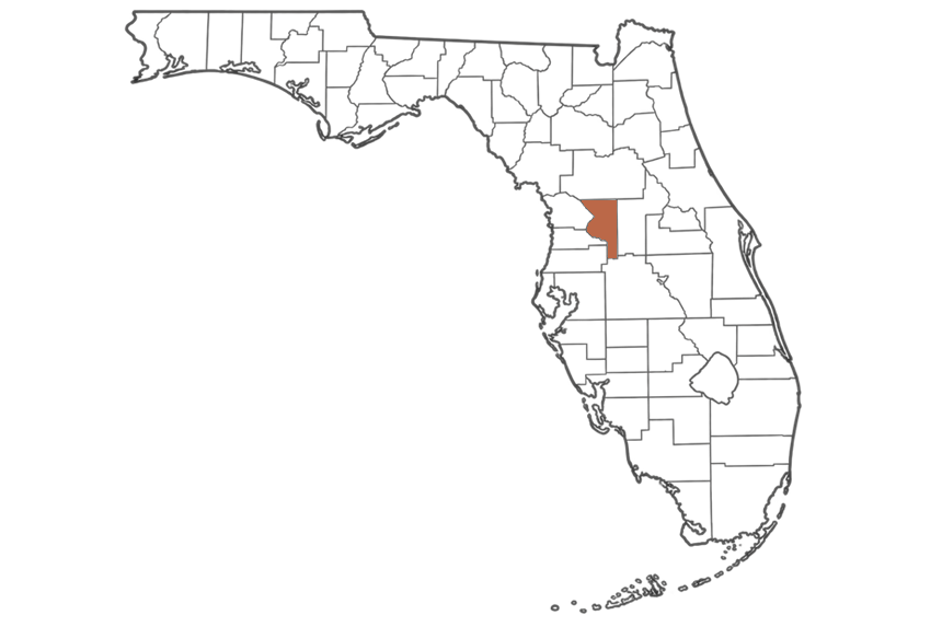 Sumter County Florida jobs map highlighting Sumter County