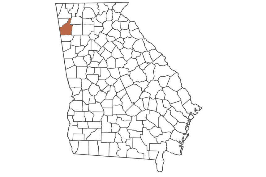 Floyd County Georgia jobs map highlighting Floyd County