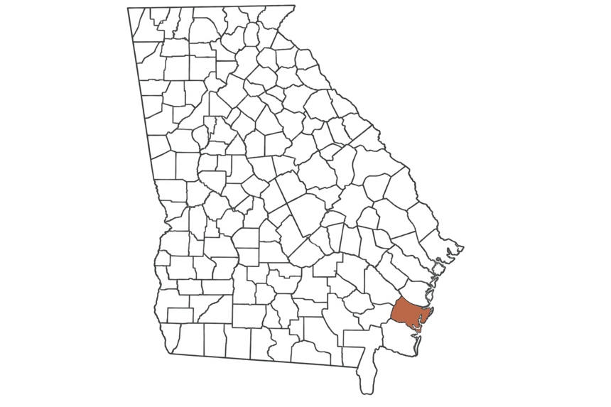 Glynn County Georgia jobs map highlighting Glynn County